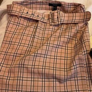pink plaid skirt
